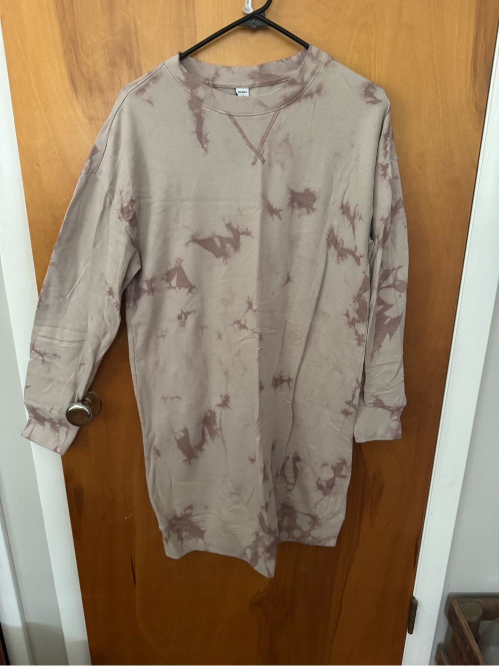 Old Navy Tie-Dye Sweatshirt Dress- Taupe & Dusty Rose